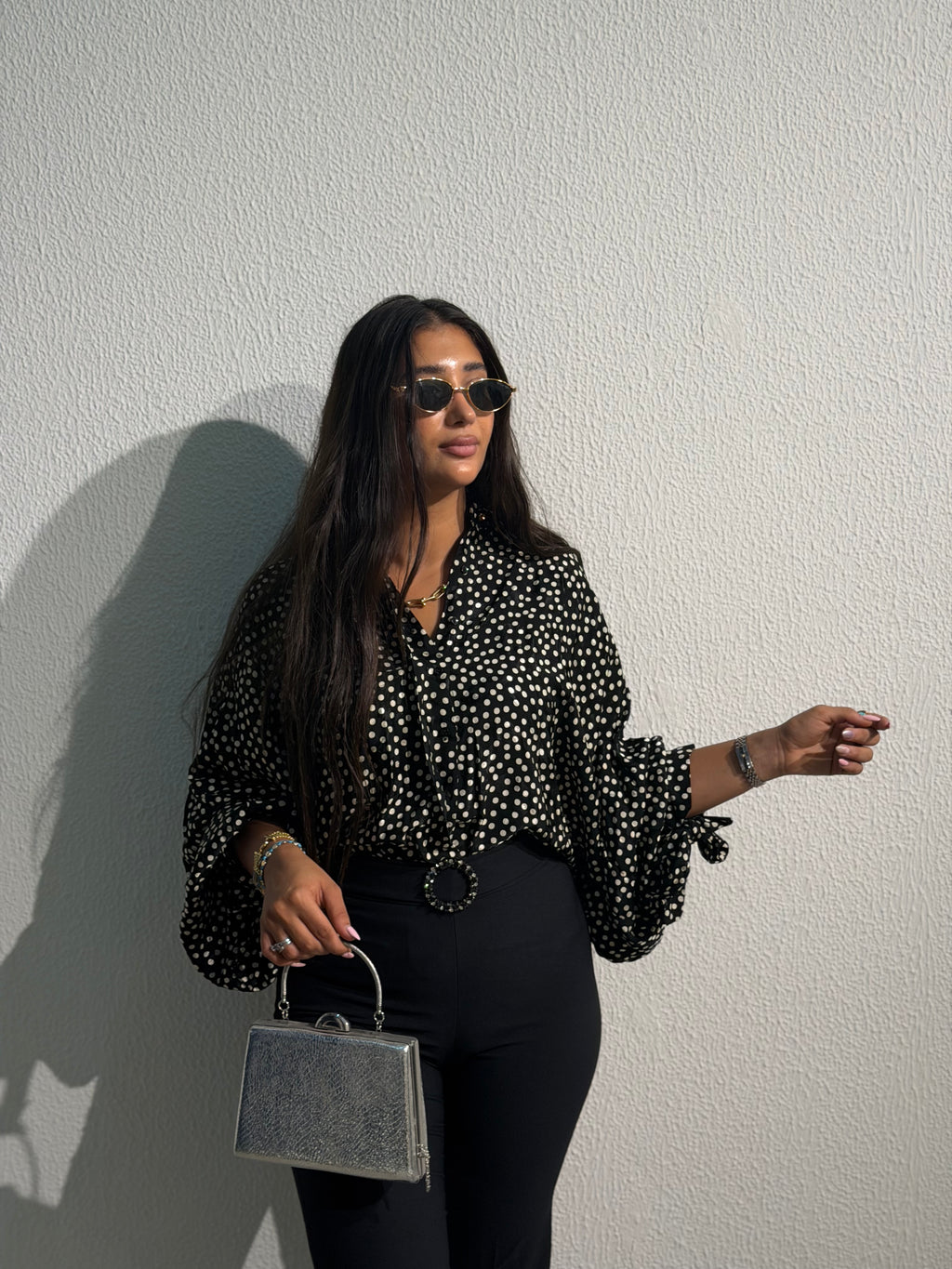 Polka Dot Bow Blouse