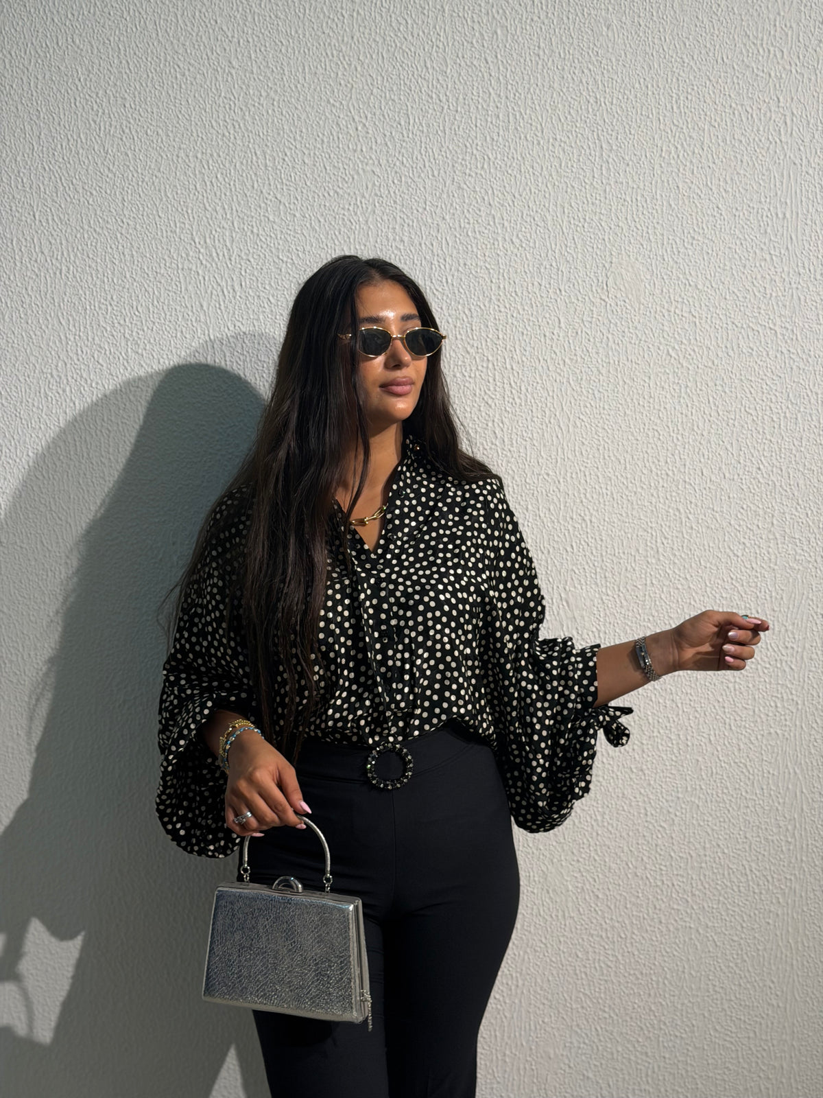 Polka Dot Bow Blouse