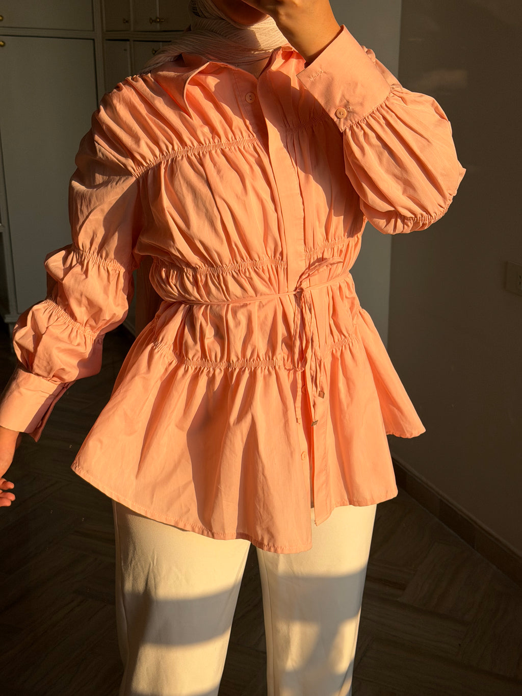 Ruffled Poplin Blouse