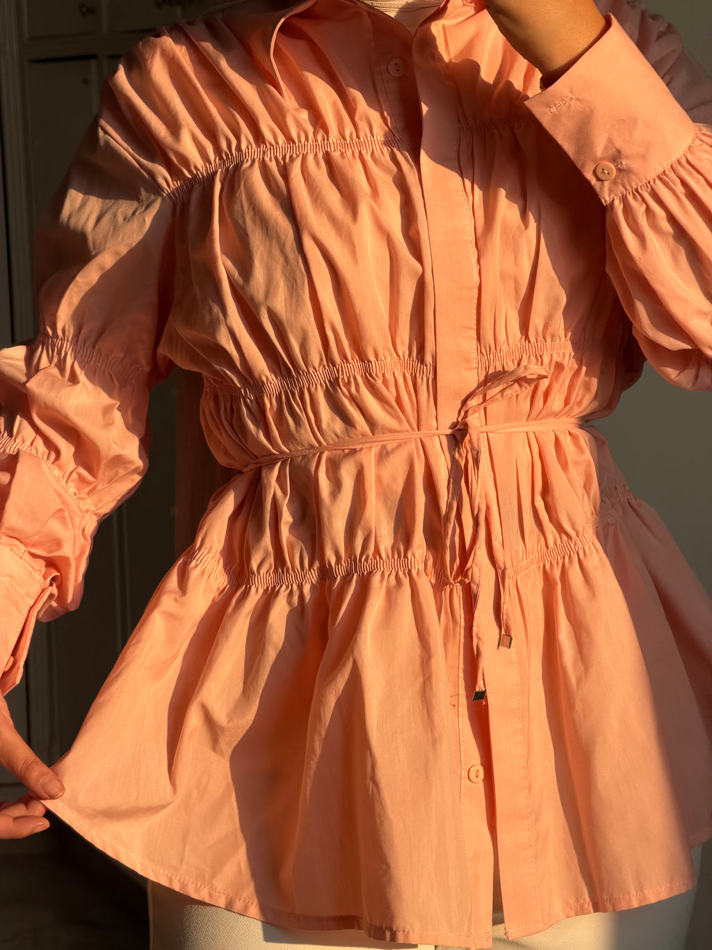 Ruffled Poplin Blouse