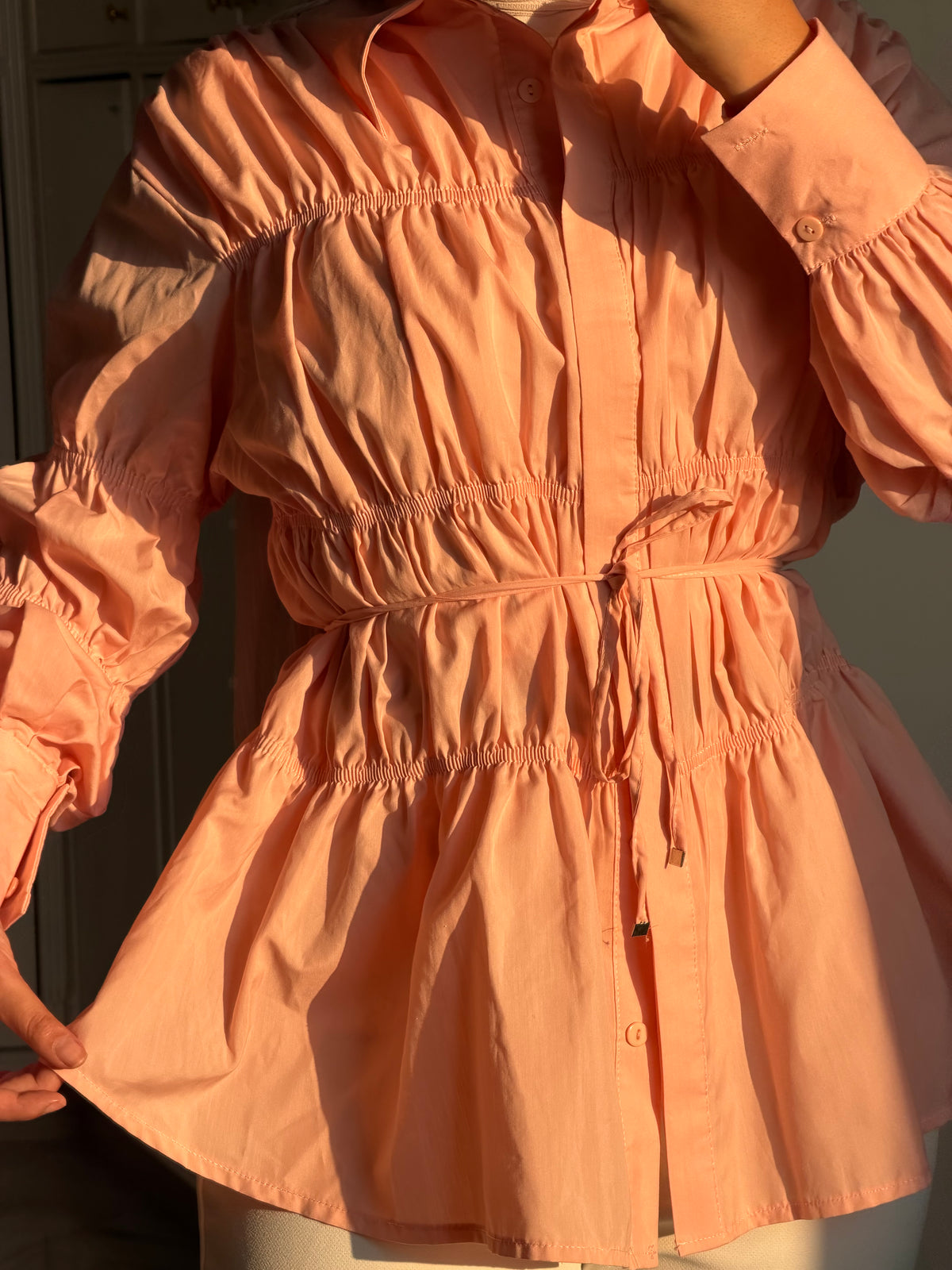 Ruffled Poplin Blouse