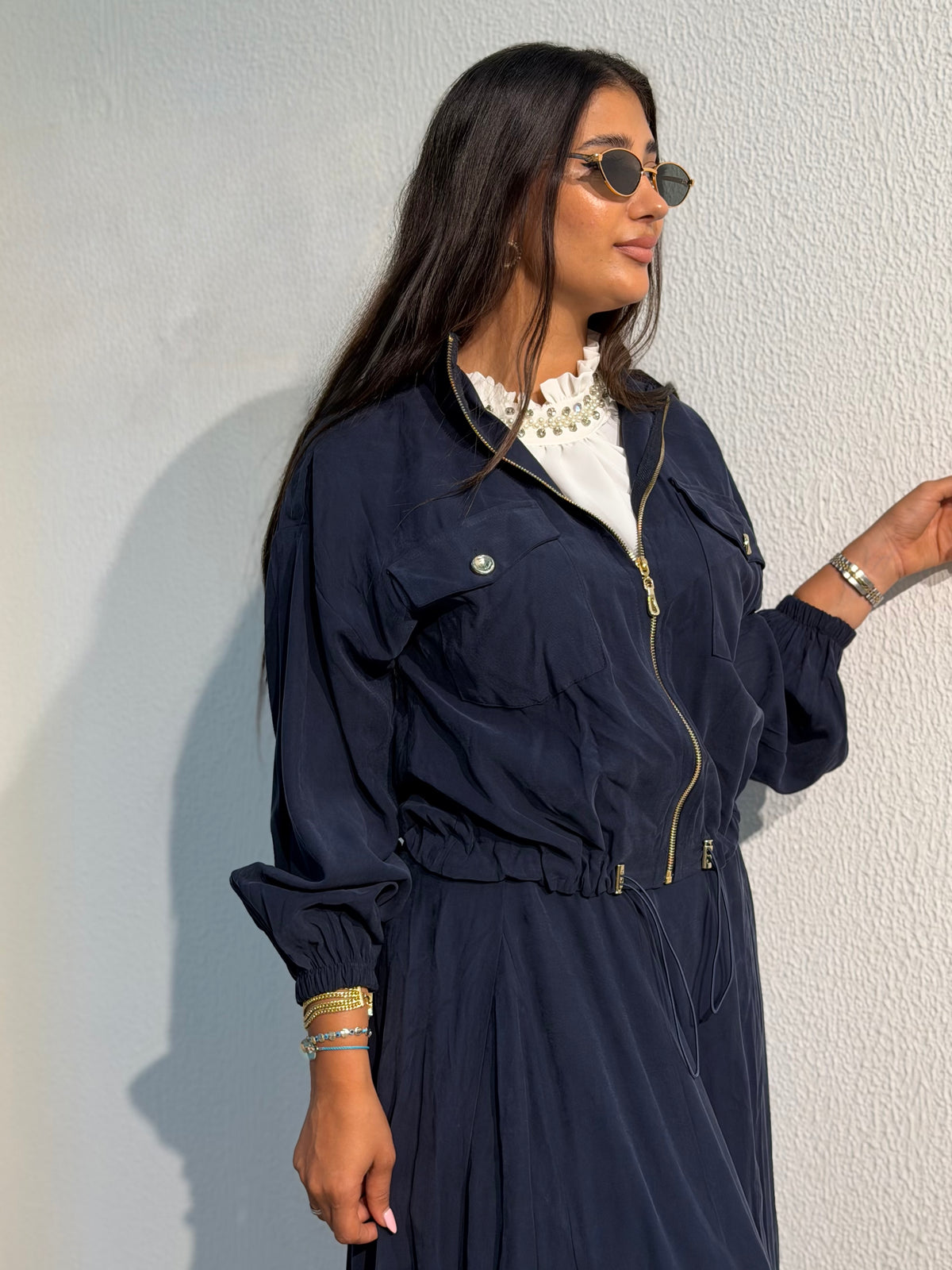 Navy Twirl Skirt Set