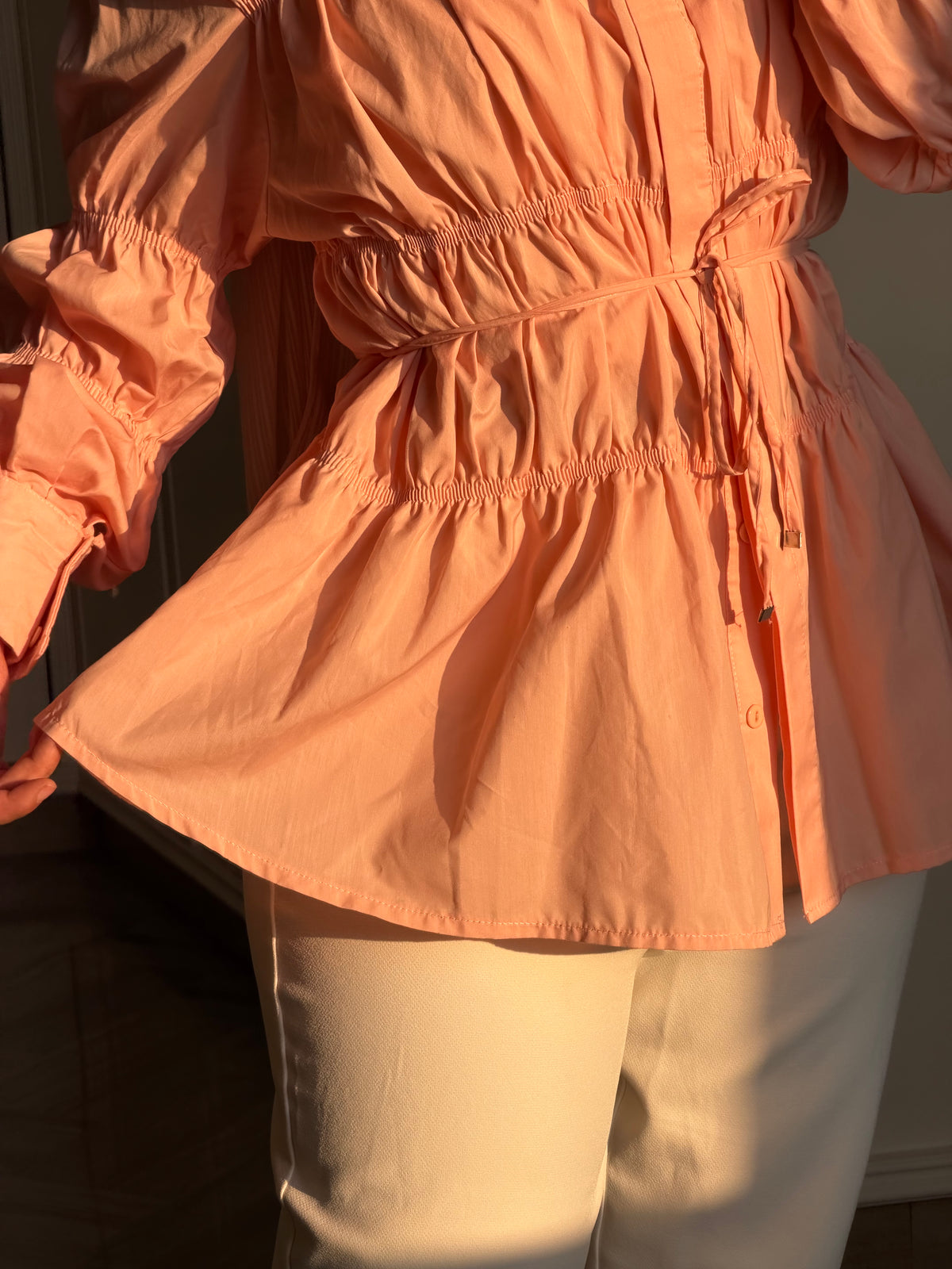 Ruffled Poplin Blouse