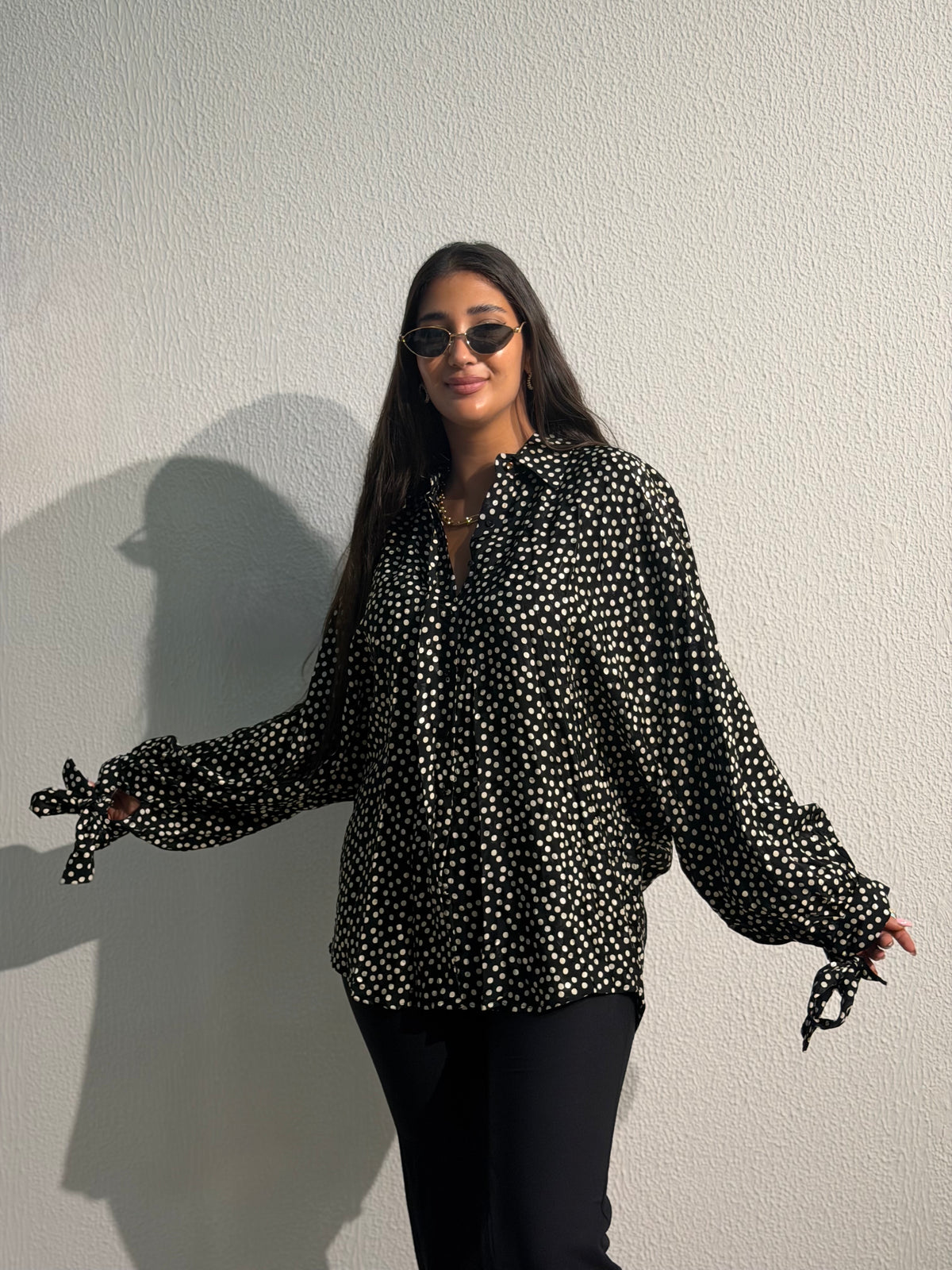 Polka Dot Bow Blouse