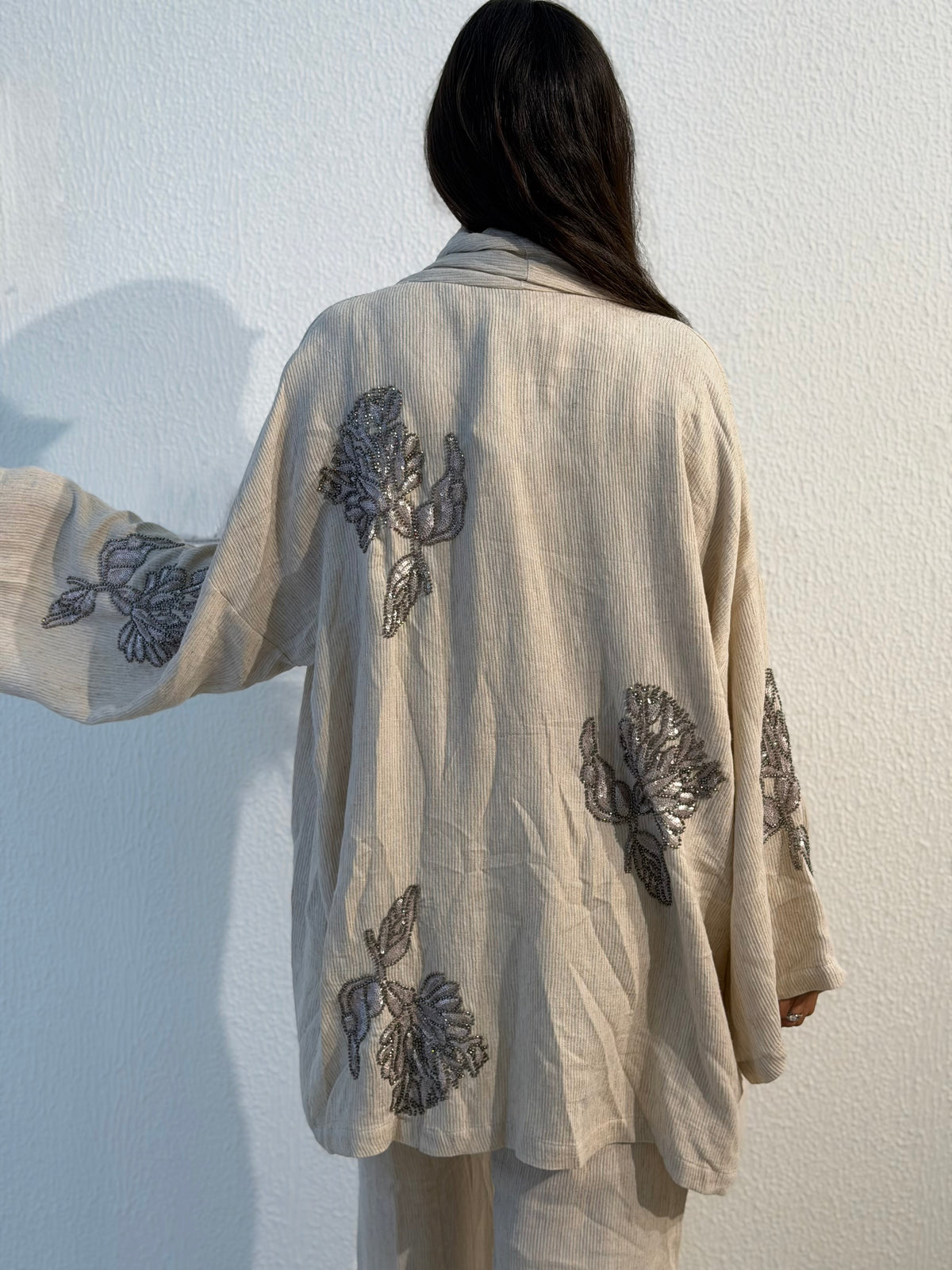 Linen Bloom Kimono Set