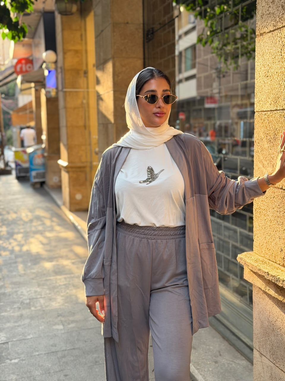 Grey Longline Blazer & Wide-Leg Set