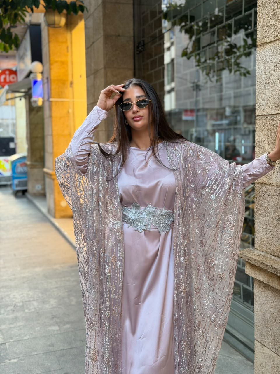 Blush Abaya Set