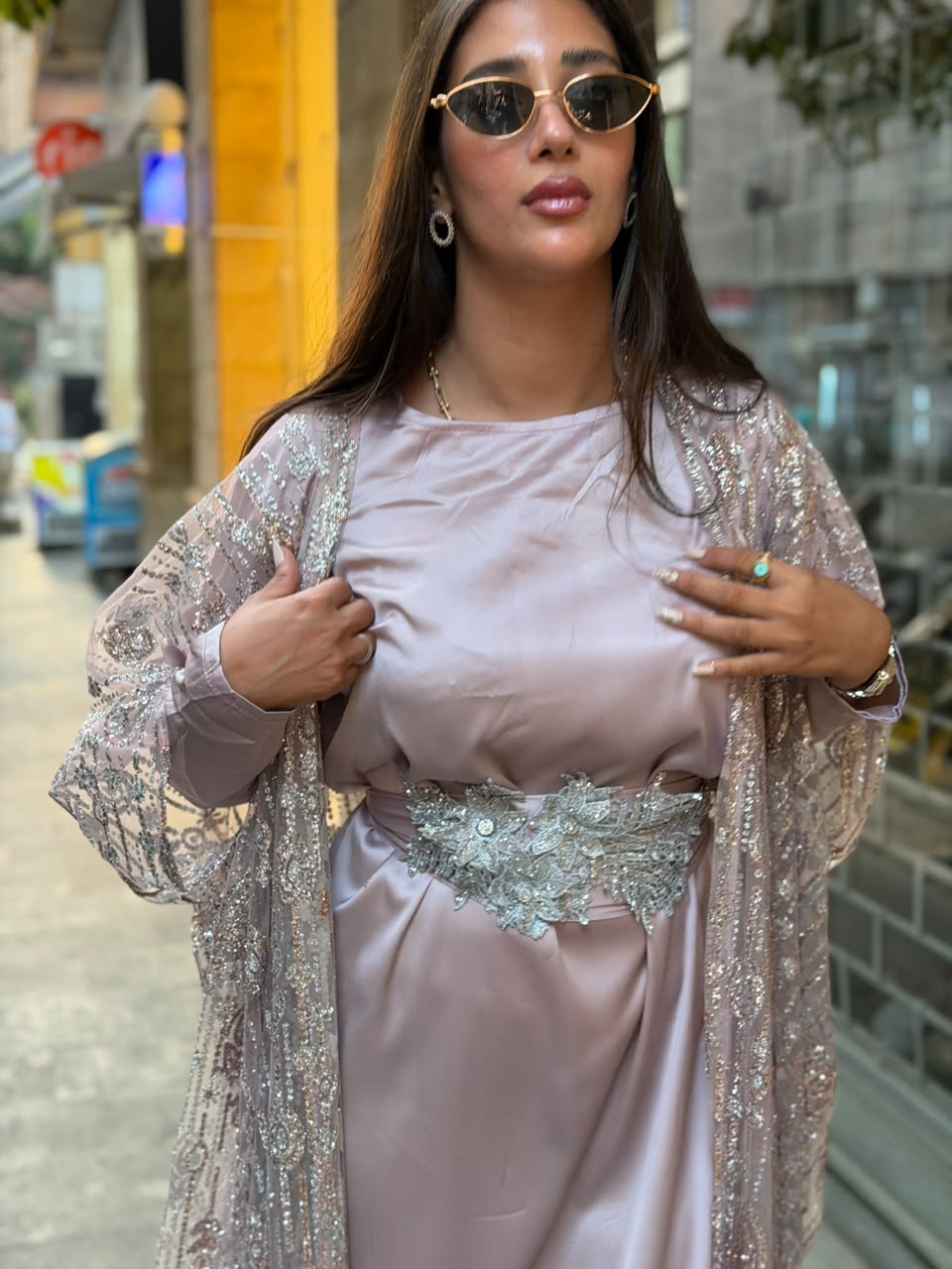 Blush Abaya Set