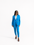 Azure Chain-Belt Tailored Suit Set