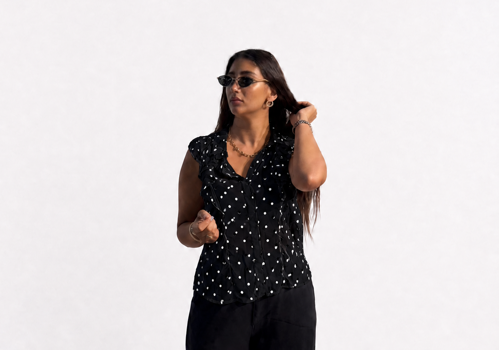 Dotty Ruffle Top