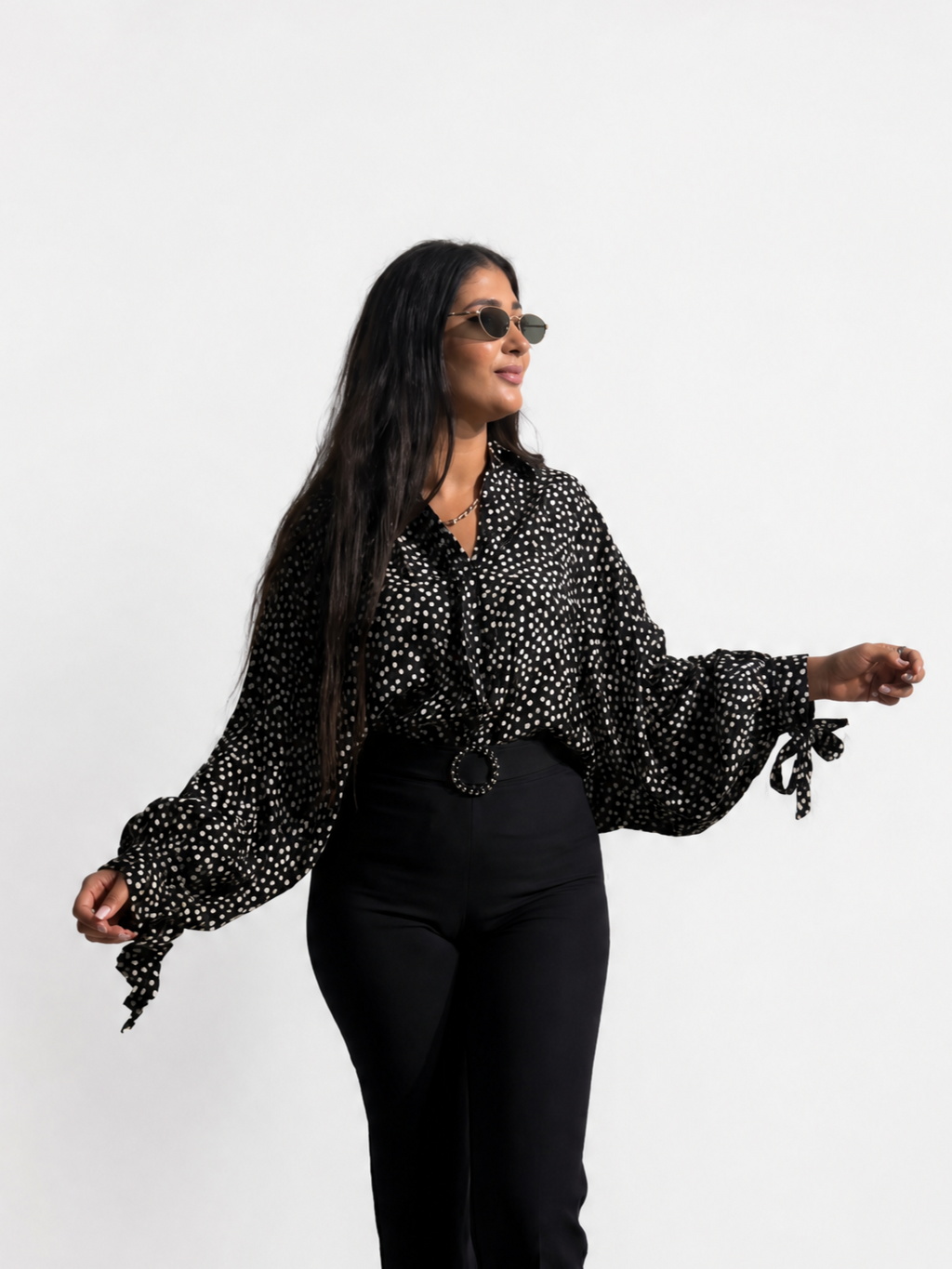 Polka Dot Bow Blouse